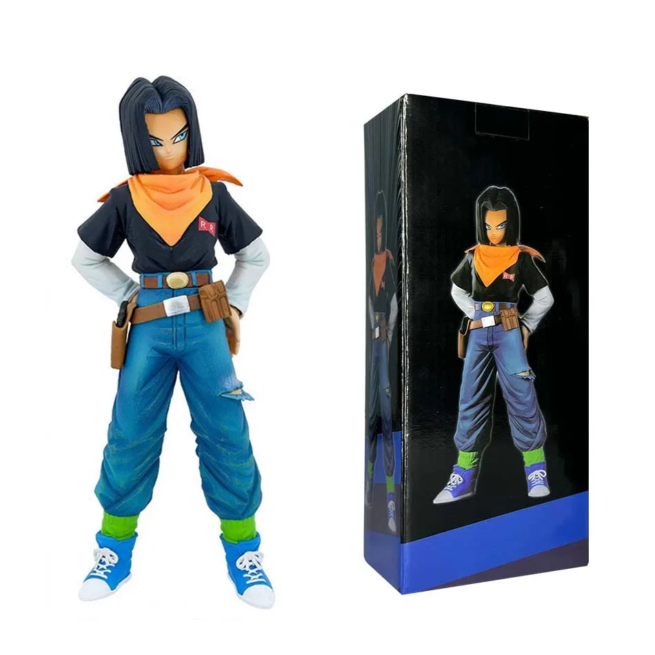 23CM Anime Dragon Ball Z Android 17 18 Figure Android 18 PVC Action Figures Collection Model Toys for Children Christmas Gifts