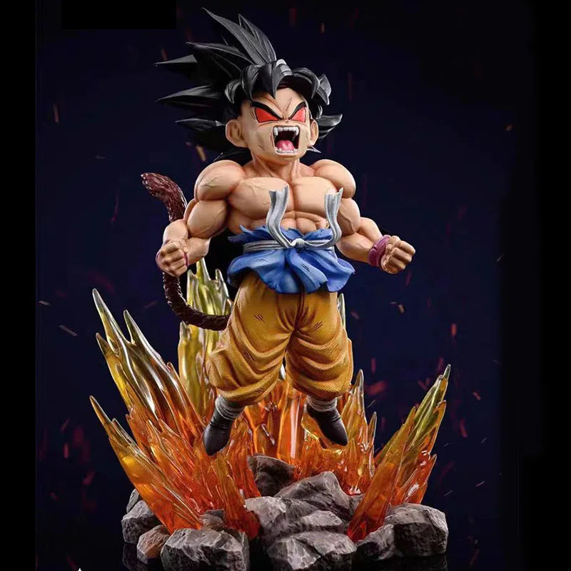 19Cm Dragon Ball SHK Kai Ape Series NO.2 Glow Black Hair Super Four Goku Figure PVC Explosive Goku Anime Model Ornament