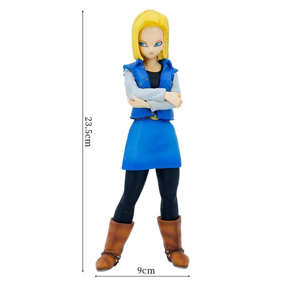 23CM Anime Dragon Ball Z Android 17 18 Figure Android 18 PVC Action Figures Collection Model Toys for Children Christmas Gifts