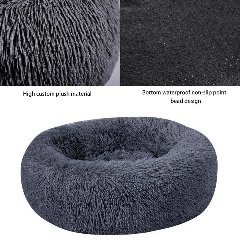 Orthopedic Donut Dog Bed - Calming Anti-Anxiety Pet Sofa Lounger, Washable for Small Large Dogs Cats, Comfortable Memory Mat