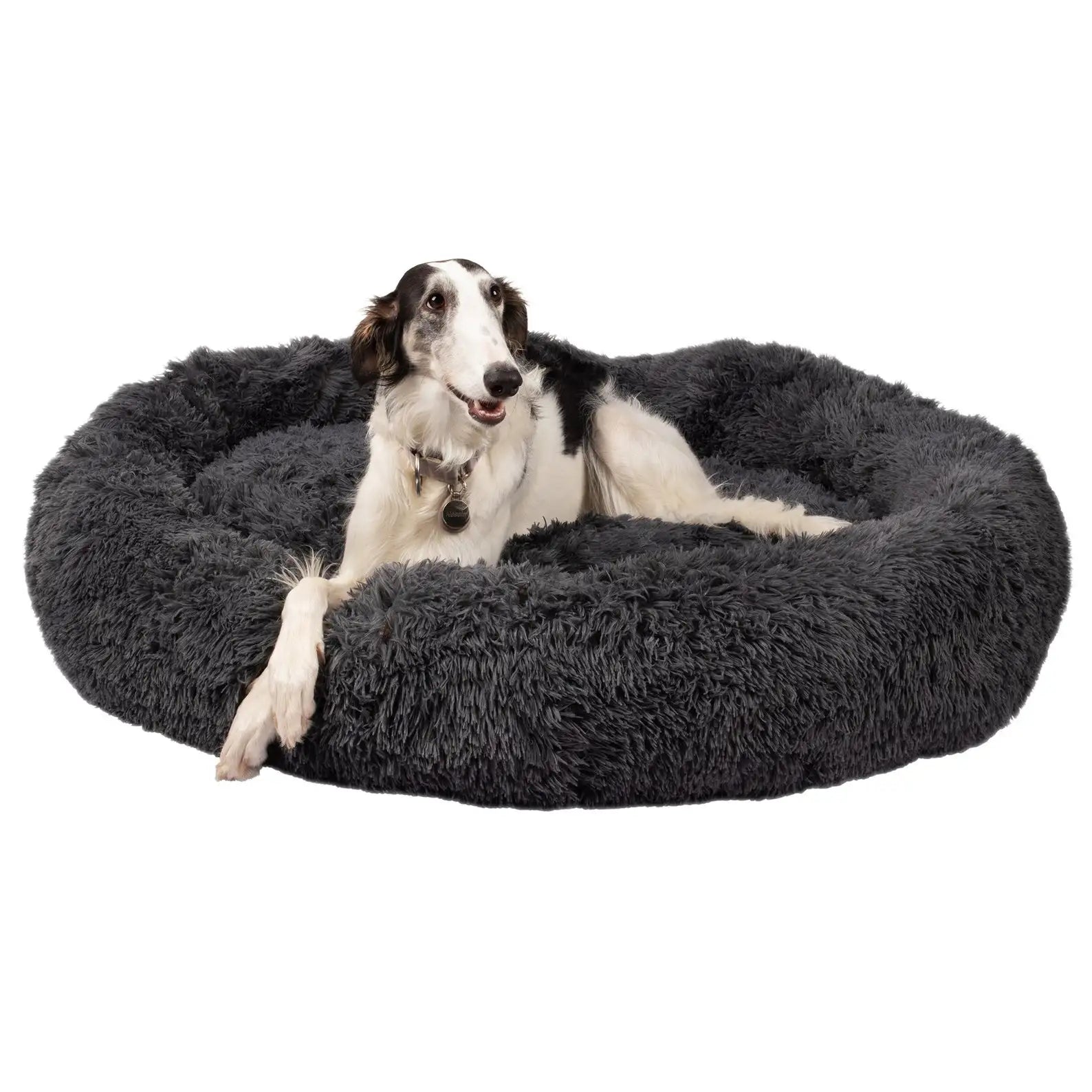 Orthopedic Donut Dog Bed - Calming Anti-Anxiety Pet Sofa Lounger, Washable for Small Large Dogs Cats, Comfortable Memory Mat