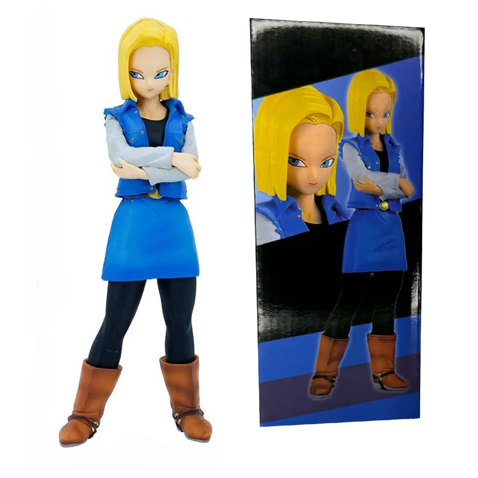 23CM Anime Dragon Ball Z Android 17 18 Figure Android 18 PVC Action Figures Collection Model Toys for Children Christmas Gifts